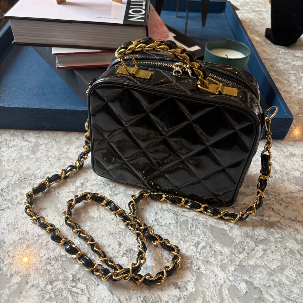 CHANEL Vanity Bag with Gold Chain